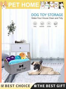 1pc Pet Toy Storage Box, Toy And Sundry Storage Basket, Storage Is Neat And Not Messy.Felt Pet Toy Storage Basket, Pet Supplies Felt Storage Bin, Keep Your Home Neat & Tidy. Pet Supplies Felt Storage Bin, Keep Your Home Neat & Tidy.Storage Basket For Indoor Pet Snack Toy And Dirty Clothing Organization Succinct
