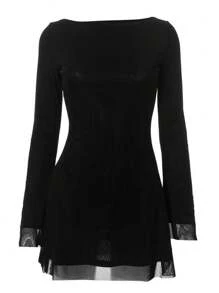 Women's Bodycon Mini Dress Sexy  Long Sleeve Club Party Short Dresses Summer Outfits - màu đen - Xem 6
