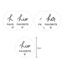 300/200/100 件她最喜欢的他最喜欢的婚礼糖果贴纸 - 糖果袋封条婚礼贴纸新娘送礼会回礼袋贴纸 60/10 件 - 彩色 - 查看 8