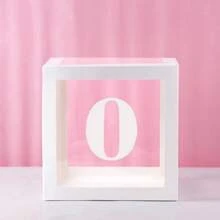 Cajas de globos blancos, con letras para Baby Shower, 1 caja con 1 letra o 1 juego de 4 cajas y letras B-A-B-Y, decoraciones de fiesta de baby shower para fiestas de cumpleaños, cajas de globos transparentes, bloques claros para fiestas de cumpleaños, duchas nupciales, revelación de género, decoraciones de cajas de globos
