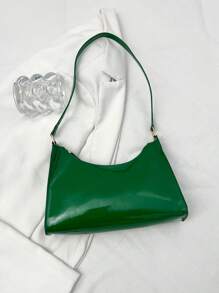Artificial Patent Leather Bag - Green - View 7