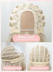 1 Stück hitzeresistente synthetische Haarperücke mit Wasserwellen, mittelgescheitelt, geeignet für Partys und den täglichen Gebrauch, mit natürlicher, glatter, weicher und realistischer Textur (Zubehör nicht enthalten)