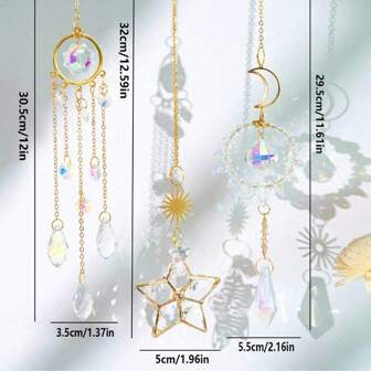 1pc Luxury Crystal Sun Catcher With Grinding Prism, Reflects Top Grade Dreamy Halo, Suitable For Garden, Window, Home Decor