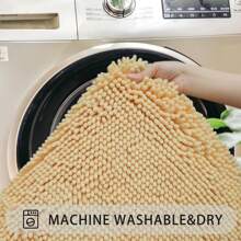 3 Pieces Bathroom Rugs, Ultra Soft Non Slip Absorbent Chenille Toilet Bath Mat Set,Thick Absorbent Bath Mats, Non Slip Chenille Toilet Mat For Bathroom, Bedroom, Kitchen(Pink, Yellow, Grey, Dark Grey,32 'x20'+24'x16'+U-Shape 20 'x16' ) - Màu vàng - Xem 5