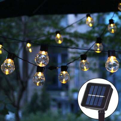 LED Solar Globe String Lights With Plastic Bulbs,Solar String Lights Outdoor,Festoon Rope Fairy Lamps Solar,Used For Camping Courtyard Garden Party Terrace Patio Decoration