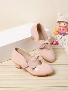 Tacones altos para niños de Zantong, tacones gruesos con perlas rosadas y brillo, apropiados para fiestas, bodas, danza de flores, ballet elegante, princesa, uso diario, viajes al aire libre, adecuados para niños, estudiantes y niños mayores.