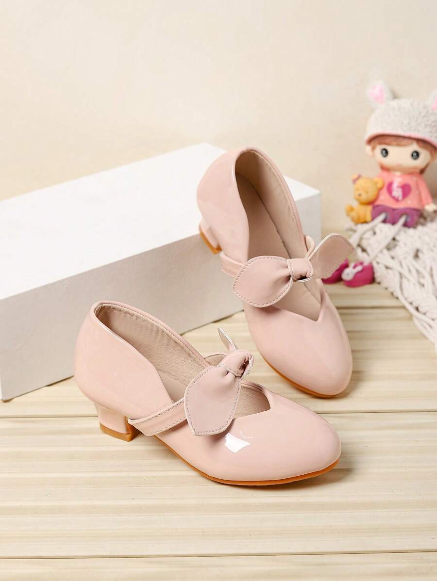 Tacones altos para niños de Zantong, tacones gruesos con perlas rosadas y brillo, apropiados para fiestas, bodas, danza de flores, ballet elegante, princesa, uso diario, viajes al aire libre, adecuados para niños, estudiantes y niños mayores.