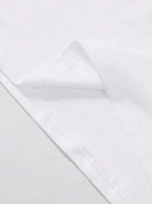 Camiseta con estampado de cerezas y letras, cuello redondo, manga corta, informal, adecuada para mujeres en primavera