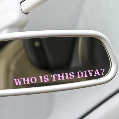 English Letter "Who Is This Diva" Car Sticker, Beautiful Sticker, Car Decoration Sticker, Home Decoration Sticker, Party Decoration Sticker, Cute And Beautiful Car Sticker, Suitable For Most Cars