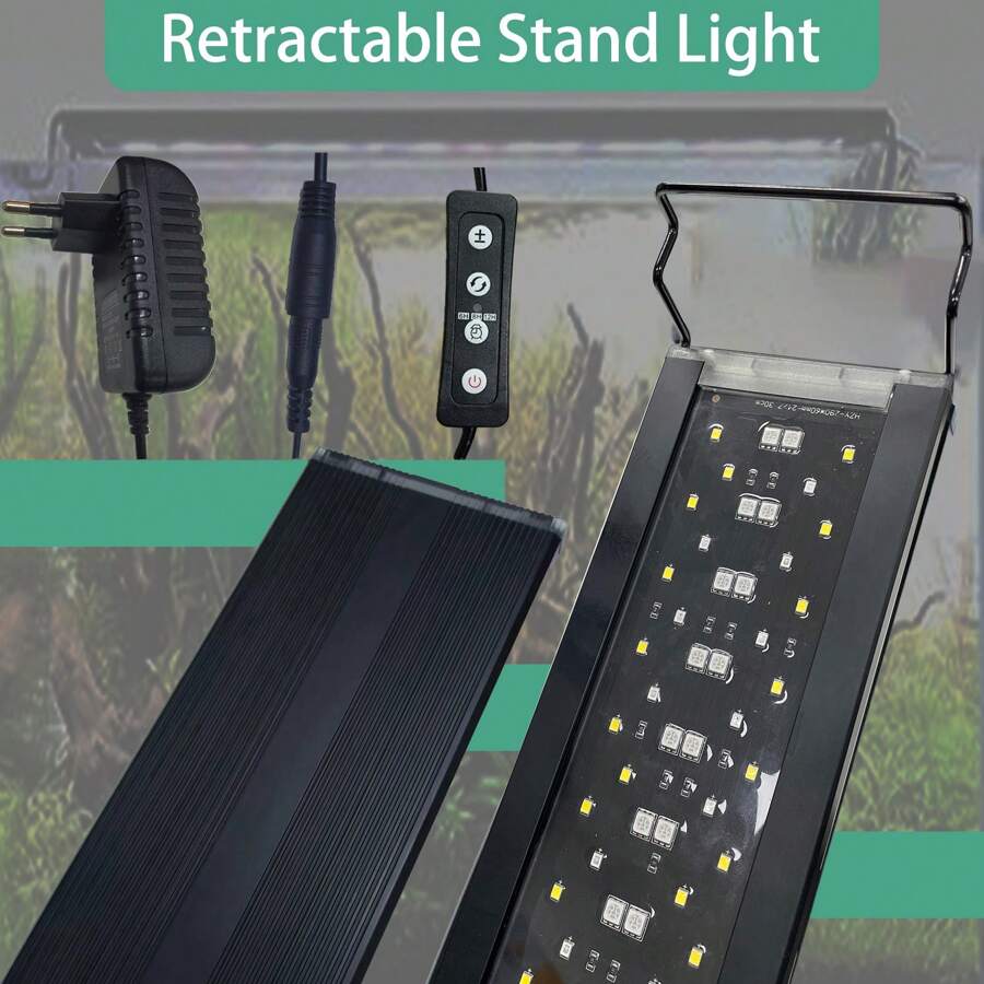 1 Piece LED Aquarium Lighting, Aquarium Light, Aluminum Alloy Aquarium Landscaping Dimmable Timer Light, Garden Light With Timer, Adjustable Brightness For Aquarium - EU C Type Plug(220-240V) - View 1