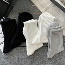 10 Pairs Men's High Rubber Band Waist Couple Mid Tube Sports Solid Socks Spring/Summer Basketball Socks Four Seasons