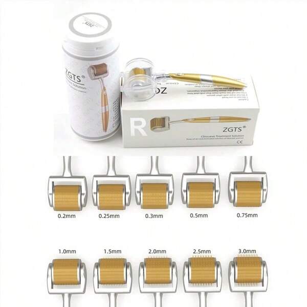 ZGTS 192/540 Derma Roller Micro Needles Titanium Mezoroller Microneedle Roller For Face Skin Care Hair Loss Treatment,Mom Self Care Gifts,Mother's Day Care Pampering Guide Massage Roller
