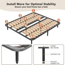 BriSunshine 4 Stück Bettstützbeine, Höhenverstellbare Metall Bettgestell Stützbeine, Bettgestell Lattenrost Stützbeine, Bettgestellfüße mit 4 rutschfesten Pads und Schraubendreher (30-32cm)