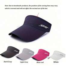 1Pc Women's Summer Visor Cap - Breathable Polyester, Open-Top Design For Running & Outdoor Activities, Available In White, Pink, Black, And More - Multicolor - View 15