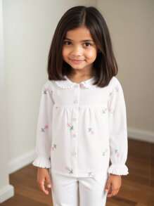 Young Girl Spring/Autumn Long Sleeve Checked Shirt, 2024 New Korean Style Fashionable Collared Top Blouse Jacket