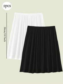 3 Pieces/2 Pieces/1Piece Hip-Wrapped Lining Skirt Bottoming Skirt Anti-Exposure Skirt,Multi-Color, Solid Color, Spring And Summer Styles,Anti Transparency And Anti Light Medium Long Skirt, Inner Lining Skirt, Lace Bottom, Anti-Static Skirt, Elastic Waistband Suitable For Slightly Overweight Girls, Suitable For Daily Wear