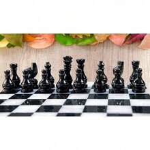 Handmade White And Black Weighted Full Marble Chess Game Set - 15 Inches - 1 - View 3