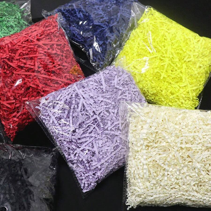 萊菲草紙屑摺疊款式50g禮盒裝飾，適用於女友糖果盒，聖誕節手工DIY - 螢光綠 - 查看 1