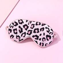 1pc Pink Satin Leopard Print Digital Sleeping Eye Mask, Silky Smooth And Comfortable, A Good Sleep Aid