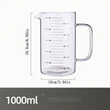 1 cốc đong thủy tinh borosilicate cao cấp, dày có tay cầm, thang đo trong suốt, dùng được trong lò vi sóng, thiết kế tối giản, dung tích lớn đựng sữa, bột mì, máy rửa chén, dễ vệ sinh - Nhiều màu - Xem 5