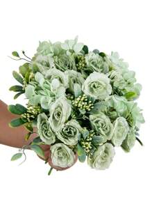 Ramo de rosas artificiales de 1/3 piezas para decoración del hogar, photocall de boda, ramo nupcial, decoración floral falsa para San Valentín, material para coronas DIY, decoración de muñeca, decoración de coche de boda, decoración de arco, decoración del hogar, comedor, dormitorio, jarrones, materiales de decoración de fiesta de cumpleaños, regalo de Año Nuevo