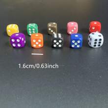 Easytoday 100pcs/Set 16mm/0.63inch 10 Colors Acrylic Dot Dice, Perfect For Board Games, Parties, Entertainment, Bars - Multicolor - View 5
