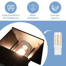 Lámpara de pared LED para uso en exteriores - Lámpara de pared negra hacia arriba/abajo para interiores y exteriores, bombilla G9 reemplazable, clasificada IP65, luz de pared blanca cálida de 3000K para escaleras y exteriores