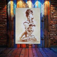1pc Wooden Frame Music And Fashion Art Canvas Painting Thickness 2.25cm/0.9inch High Quality Wall Art Print Poster Ready To Hang Wall Picture Decoration Home Gift, Festival Gift, Living Room, Bathroom, Bedroom, Kitchen Framed