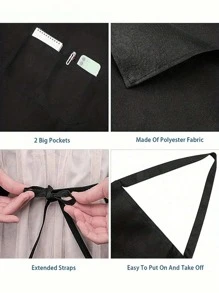 1pc Customized Black Waterproof Kitchen Cooking Apron, Personalized With Text Or Photo, Funny Cooking Apron, Ideal Gift For Valentine's Day, Father's Day, Mother's Day, Birthday, Anniversary