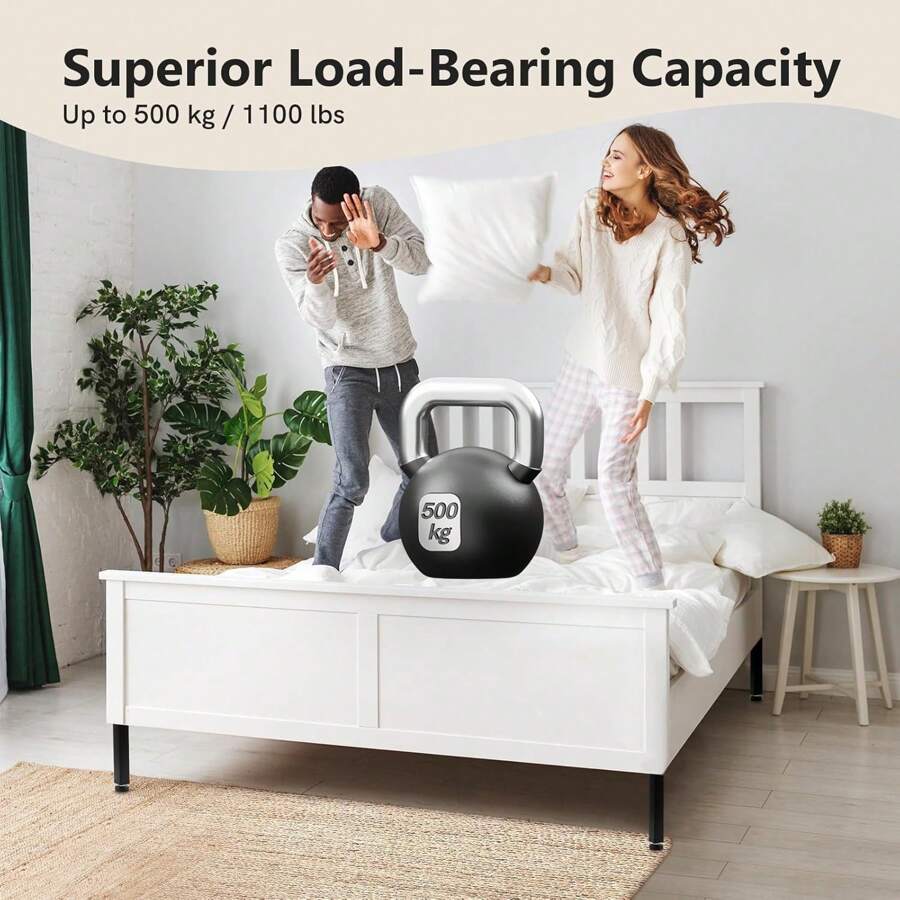 BriSunshine 4 Stück Bettstützbeine, Höhenverstellbare Metall Bettgestell Stützbeine, Bettgestell Lattenrost Stützbeine, Bettgestellfüße mit 4 rutschfesten Pads und Schraubendreher (30-32cm)