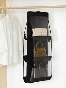 1pc Black Handbag Hanging Organizer Hanging Bag For Storage Handbag Wardrobe Hanging Organizers Handbag Organizer For Closet