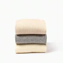 10 pares de medias largas de algodón de colores sólidos, tejidas con doble aguja, estilo japonés y coreano, para chicas de escuela secundaria y mujeres