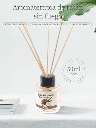 50ml Set de aromaterapia, incluye varillas, ambientador con fragancia fresca floral y afrutada, aromaterapia duradera, difusor de aire para el hogar, decoración para el hogar, la mejor opción para regalar.