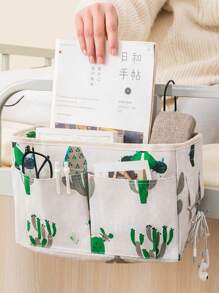 Bedside Organizer - Hanging Bedside Storage Basket With Large Pockets And Hooks, Canvas Multi-Function Organizer For Bunk Beds, Dorm Rooms, Hospital Beds, And Small Apartment - Multicolor - View 4