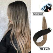 10 piezas de extensiones de cabello postizas para mujeres, 24 pulgadas de cabello sintético Kanekalon liso, no se destiñen, sin costuras e invisibles para todo tipo de cabello, 10 piezas/paquete, 35g