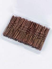 50 chiếc/gói Kẹp tóc hình chữ U màu cà phê, thích hợp dùng hàng ngày, đi học, làm quà tặng, phụ kiện tóc, phụ kiện đội đầu. - Kẹp hình chữ U màu nâu/50 - Xem 5