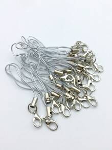 20/50 Pieces Of Silvery Lobster Clasps, Lanyards, Ropes, Mobile Belts, And Charming Nylon Keychains, Suitable For DIY Jewelry Making Accessories - Silver - View 2