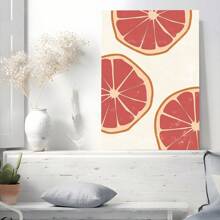 1pc Framed Canvas Poster Grapefruit-Slices Minimalist Wall Art Canvas Paintings Ideal Gift For Bedroom Living Room Corridor Wall Art Wall Decor Room Decoration Ready To Hang