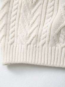 Toddler Boys' Solid Color Cable Knit Tank Top Sweater Vest - White - View 5