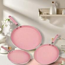 ABKOK 1Pc/3Pcs Nonstick Crepe Pan Set - 18cm/20cm/22cm Breakfast Pans, Universal Stove Compatible & Quick Cooking Design For Versatile Recipes