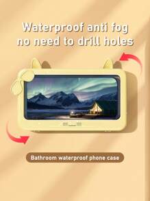 Waterproof Touchscreen Bathroom Phone Holder, Wall-Mounted Slouchy Shower Phone Holder & Storage Rack For Bathroom - Multicolor - View 10