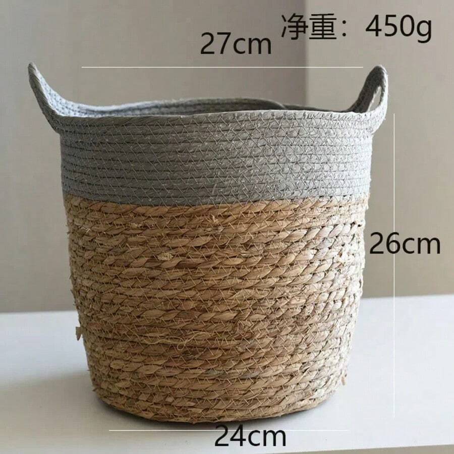 Natural Storage Basket Creative Natural Seagrass Rattan Straw Wicker Folding Flower Pot Baskets Garden Planter Laundry Supplier - Phong cáchB-M - Xem 1