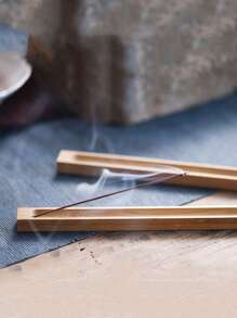 1pc Wooden Incense Holder With Hanging Hooks, Zen Style Home Decor, Suitable For Study, Yoga Room, Tea Room, Bedroom