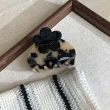 1 件波西米亚拼接花朵发夹优质醋酸夹中号半扎发夹优雅时尚个性可爱发夹韩版新款发夹适合日常使用居家学校海边度假工作通勤派对节日生日礼物返校季百搭外出 - 彩色 - 查看 11