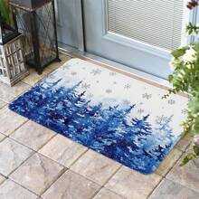 ALAGEO Christmas Doormat Christmas Tree Forest Pink Welcome Mat Entrance Floor Mat Snowflake Seasonal Winter Christmas Holiday Door Mat Indoor Outdoor Entrance Rug Non Slip Rubber Mat 18 X 30 Inch Doormat 30 X 18 Inch Valentine's Day Welcome  Door Mat Red  Non-Slip Rug For Indoor Outdoor Home Bathroom Decor - 藍色 - 查看 2