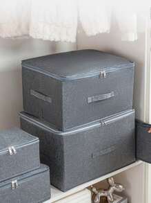 1PC Storage Box Large Clothes Household Foldable Fabric Storage Basket Dormitory Wardrobe Clothing Pants Storage Box - Grey - View 7