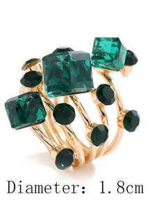 1pc Fashion Spring Ring, Elegant Ring Suitable For Everyday Wear - Green - View 2