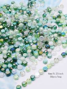 Mixed Color 30pcs 8mm/Bag Flat Round Faceted Glass Beads AB Color Disc-Shaped Glass Loose Beads For Jewelry Making DIY Bracelet Earring