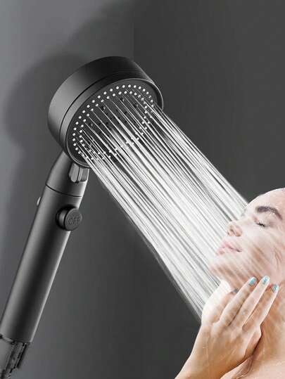 手持式淋浴喷头，高压 5 种喷雾模式淋浴喷头，带不锈钢软管和可调节支架 家居浴室装饰 秋季装饰 浴室配件