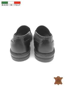 Handcrafted Italian Suede Leather Loafers - Black - View 6